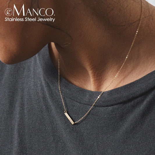 Emanco Minimalist Chokers Necklace for Women Stainless Steel Necklace Women Dainty Gold Color Necklaces Jewelry